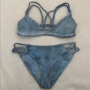 Frankies Bikinis Kaia Set Chambray Blue Small